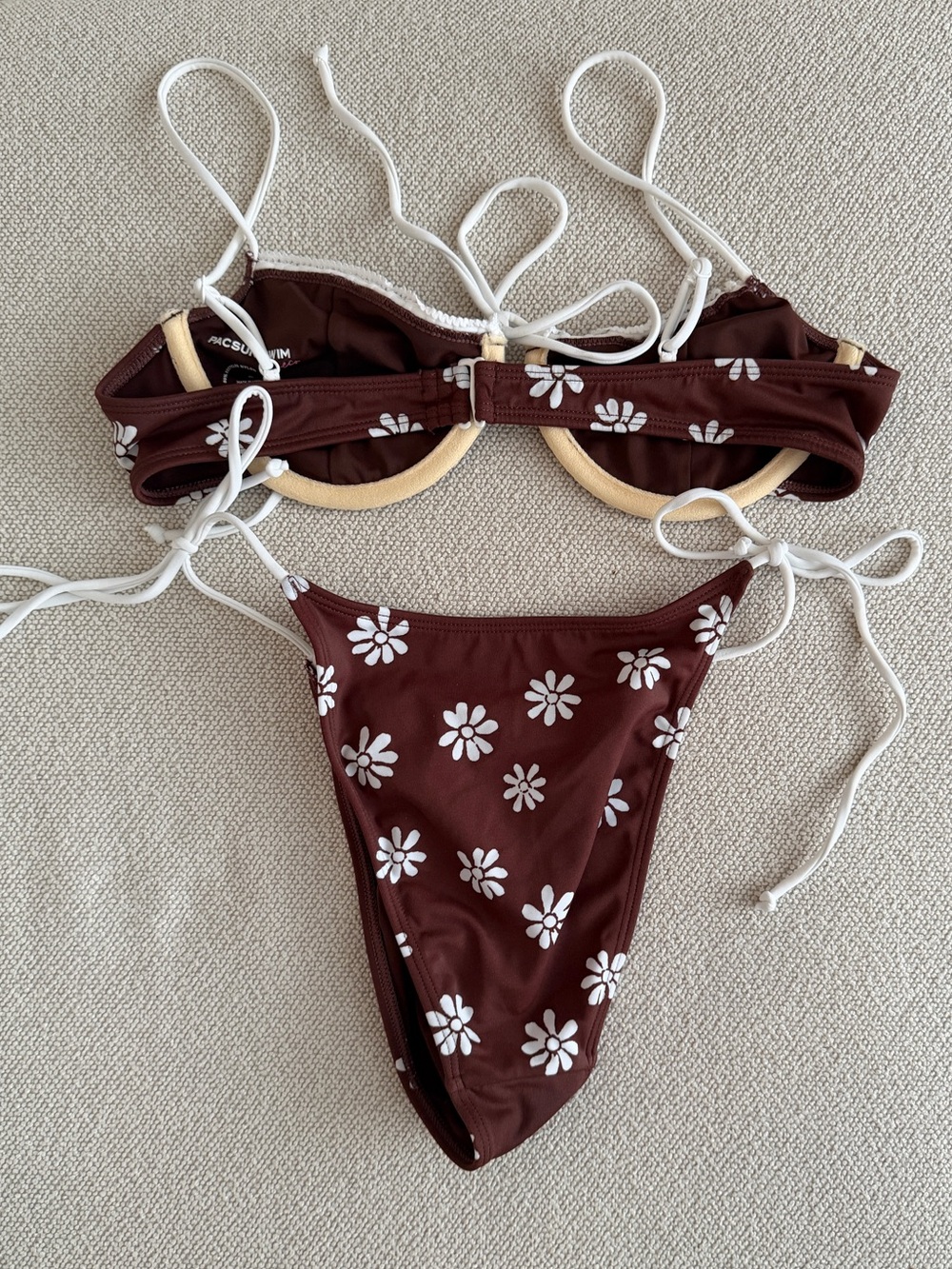 Pacsun Brown Floral Crochet Bikini - Picture 5 of 5